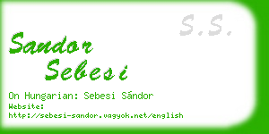 sandor sebesi business card